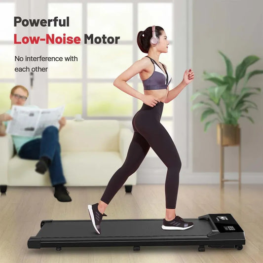 Portable Walking Pad Treadmill with handle.