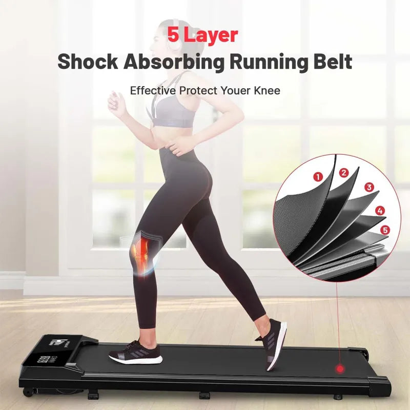 Portable Walking Pad Treadmill with handle.