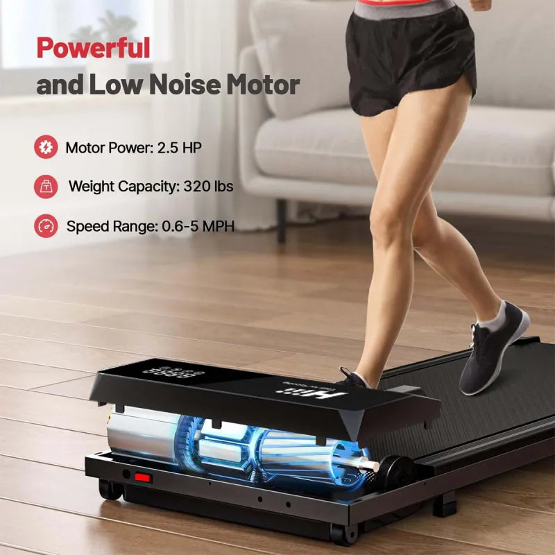 Portable Walking Pad Treadmill with handle.